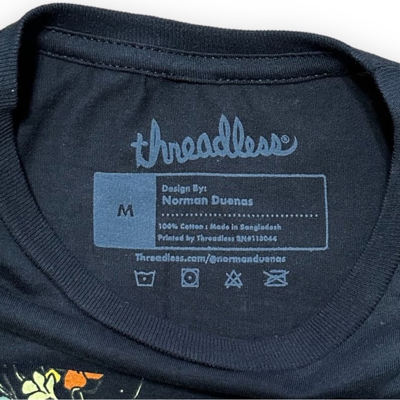 Threadless Skull with Flowers Tee! - Picture 2 of 3